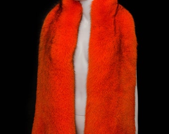 Fourrure de Renard Bleu Orange Massive Giant Stole Wrap Boa Wrap Châle