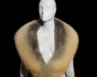 Superior Golden Island Fox Fur Stole Boa Shoulder Wrap