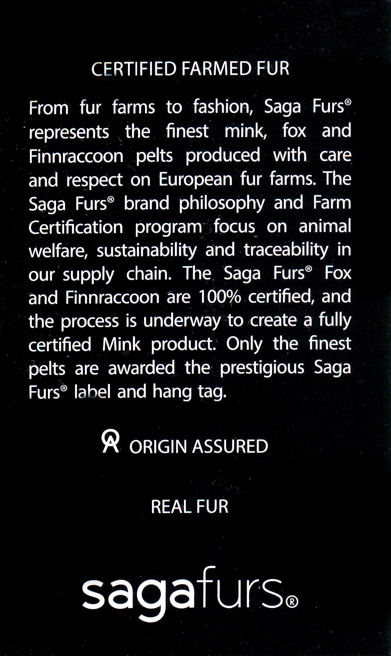 小物 SAGA FURS ORIGIN ASSURED FARMED FUR Real Jet Black Fox Fur Ladies Stole Puritan Shawl Shoulder Wrap