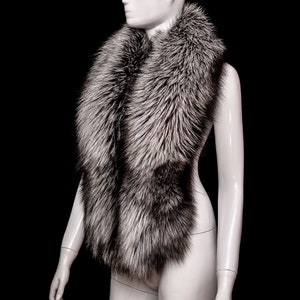 Superior Silver Fox Fur Winter Collar Scarf Stole