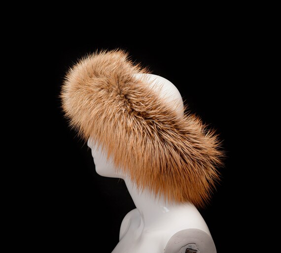 Natural Gold Fox Fur Luxury Stylish Ski Headband Headwrap  display picture 2