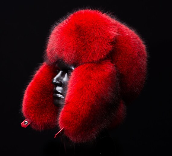 Custom Made Faux Red Fox Fur Cap Red Fox Davy Crockett Style Fur Hat- Hts1770 - Etsy main image 3