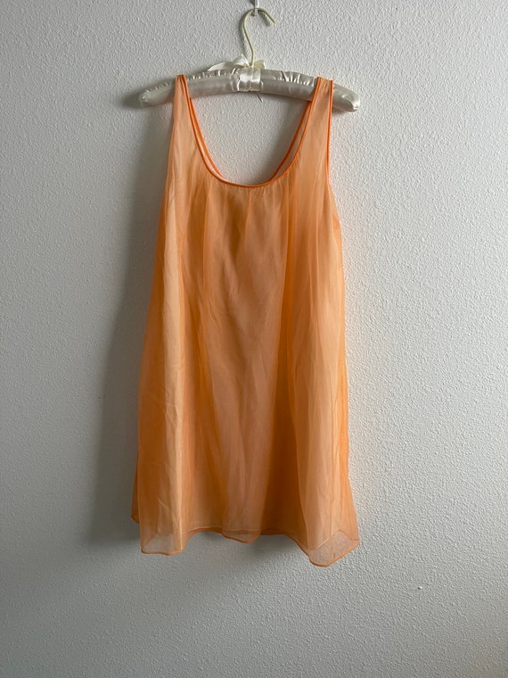 Vintage 1960’s Nightgown Chemise Orange Babydoll - image 8