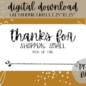 Thanks Pick up Thermal Label PNG