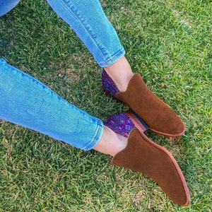 Akna-Ankle Boots, Leather Boots, Women Boots, Handmade Boots from Guatemala, Fall Boots, Casual Style, Brown Suede Boots