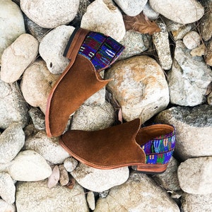Isla-Ankle Boots, Leather Boots, Women Boots, Handmade in Guatemala, Fall Boots, Casual Style, Brown Suede Boots