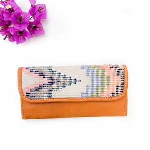 Carteira de couro bordado - Carteira feminina - Carteira única - Presente para ela SS02