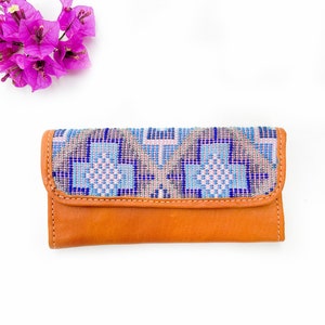 Cartera de piel bordada - Cartera de mujer - Cartera única - Regalo para ella SS01