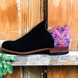 Venus-Ankle Boots, Leather Boots, Women Boots, Handmade in Guatemala, Fall Boots, Casual Style, Black Suede Boots