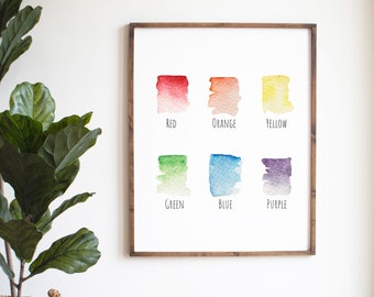 Colors Print, Children, Nursery Kid Room Decor, Learning Tool, School Room Decor, Homeschool Wall Art, Classroom Print