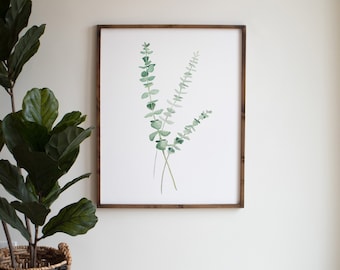 Eucalyptus Watercolor Print, Eucalyptus Wall Art, Home Decor, Botanical Print, Plant Art