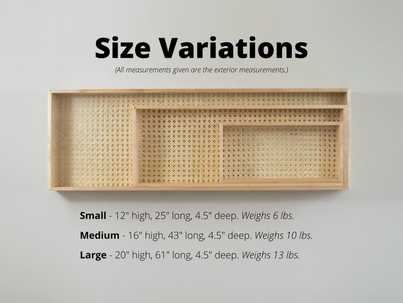 Caning Box Display Shelf Cane bing Natural Wood Floating Etsy