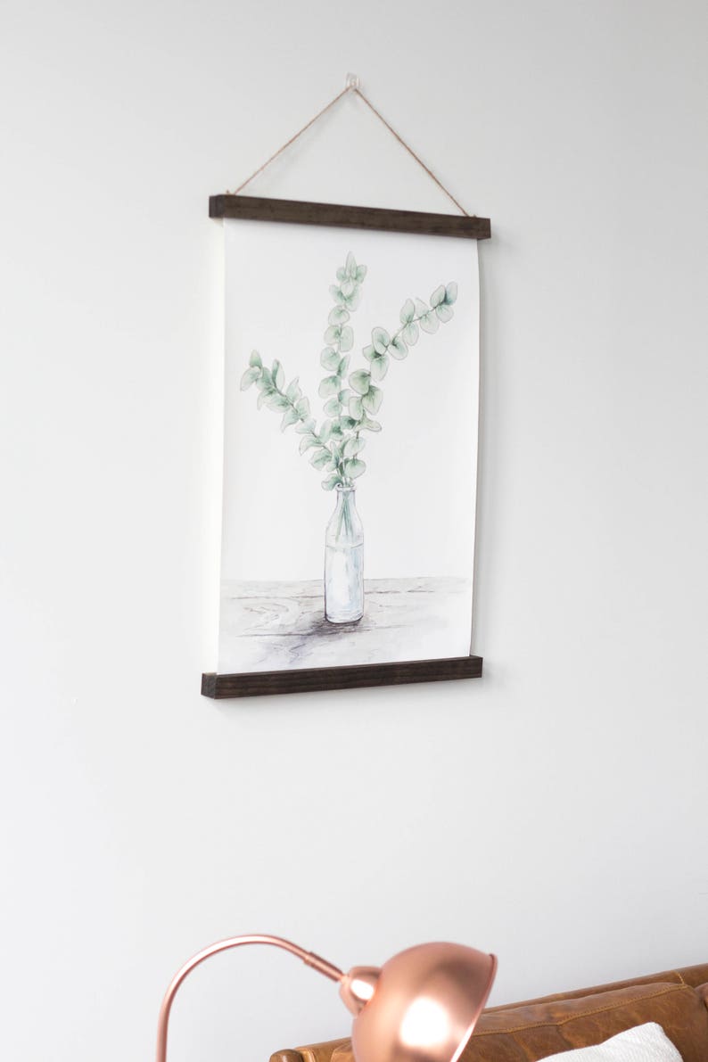 Eucalyptus Vase Hanging Canvas Art Watercolor Wall Art Etsy
