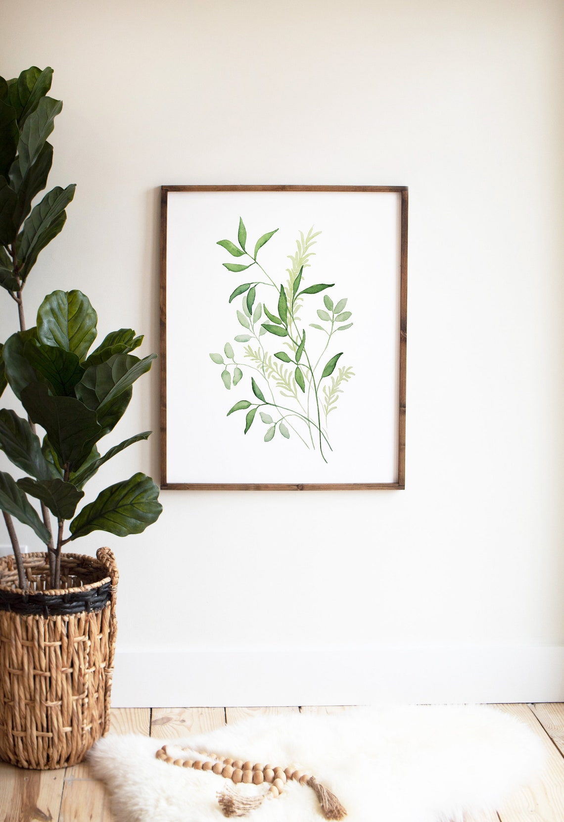 Greenery Set of 2 Framed and Unframed Botanical Watercolor | Etsy