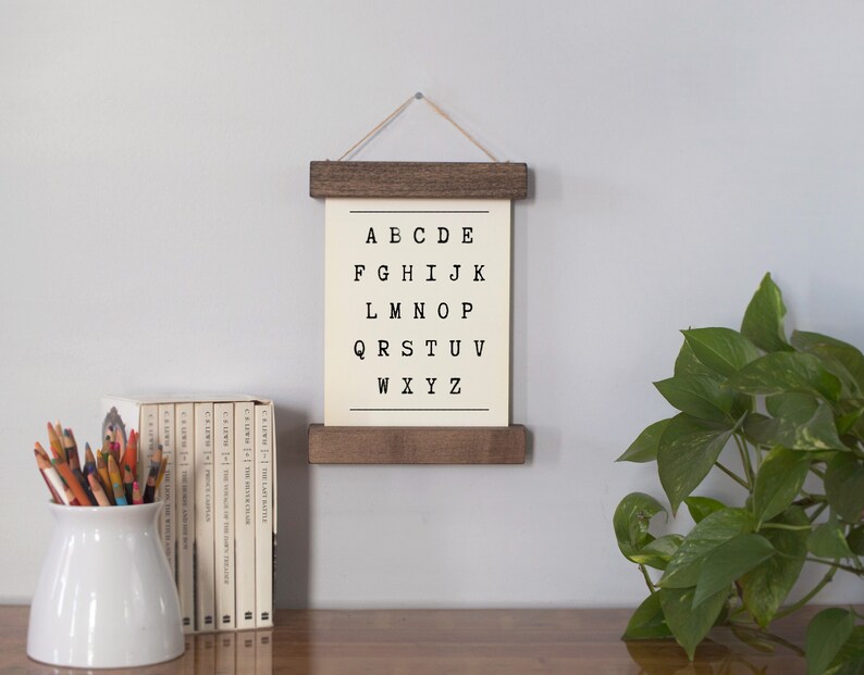 Alphabet Hanging Canvas Educational Wall Art ABCs Wooden Etsy