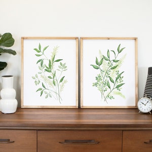 Greenery Set of 2 Framed and Unframed Botanical Watercolor - Etsy