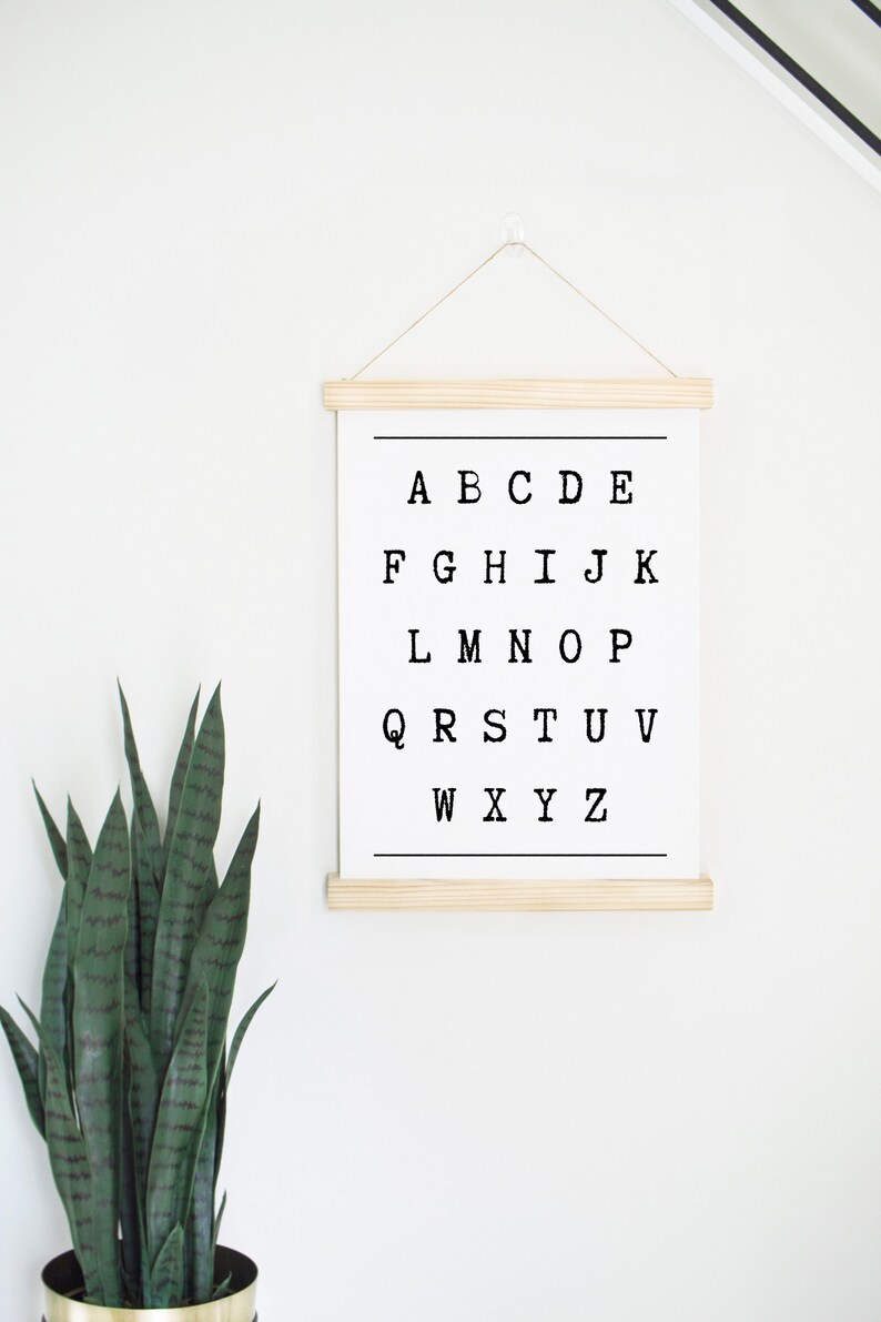 Alphabet Hanging Canvas Educational Wall Art Abcs Wooden Etsy