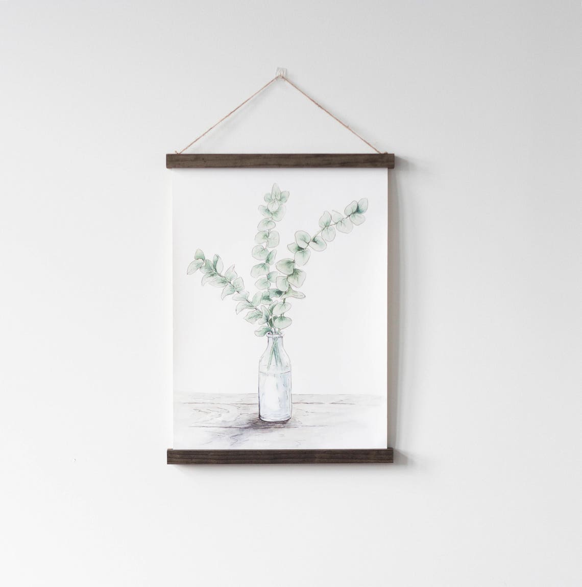 Eucalyptus Vase Hanging Canvas Art Watercolor Wall Art Etsy