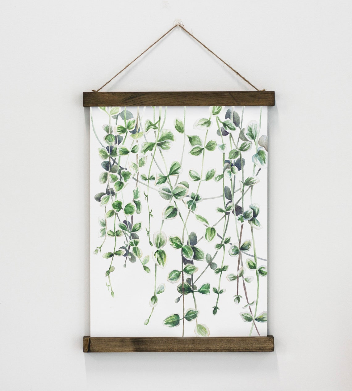 Vines Hanging Canvas Art Tangled Vinca Vine Watercolor Wall Etsy