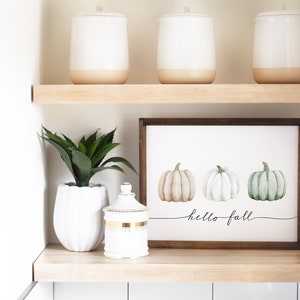 Hello Fall Watercolor Print, Autumn Decor, Fall Wall Art, Watercolor ...