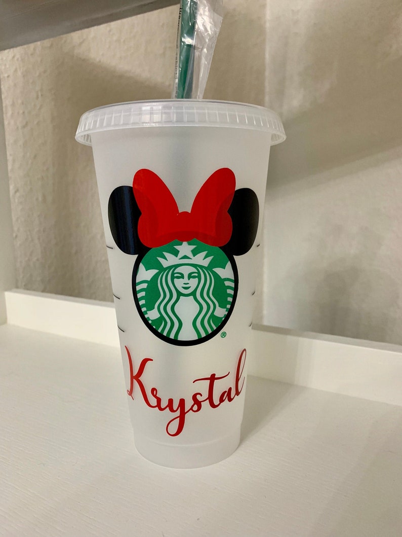 Minnie Mouse Inspired Starbucks Cold Cup  Personalized Etsy