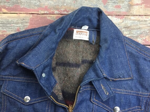PRISTINE Vintage 1960s blanket lined denim type