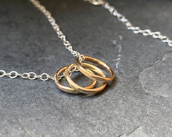 Tiny Gold Circles Necklace, Small Circles Necklace, Gold Necklace, Gift for Mum