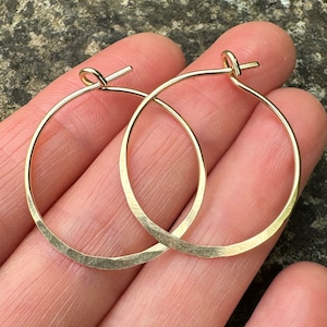 Hammered Gold Hoop Earrings, 14k Gold Filled Hoops, Hammered earrings, Handmade Gold Hoops