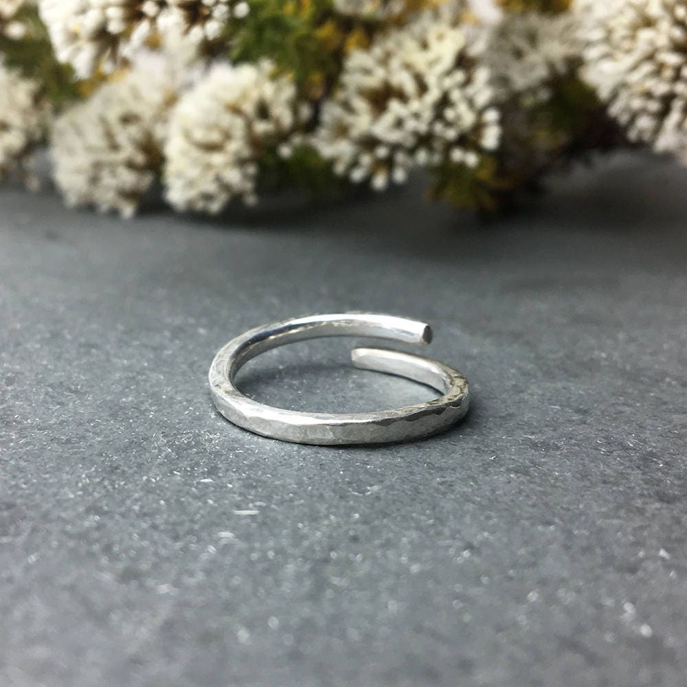 Adjustable Silver Ring Simple Open Ring Sterling Silver Wrap - Etsy UK