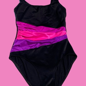 60s Swimsuit Romper Playsuit Pink Navy Built in Bra by Gabor so Cute 
