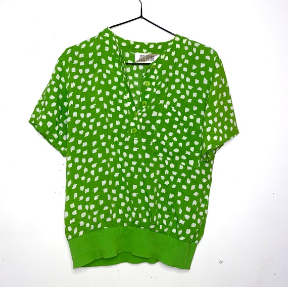Vintage Lime Abstract Shirt - Retro Trendy Lime G… - image 3