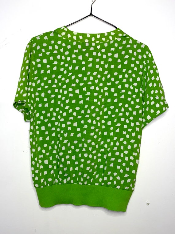 Vintage Lime Abstract Shirt - Retro Trendy Lime G… - image 4