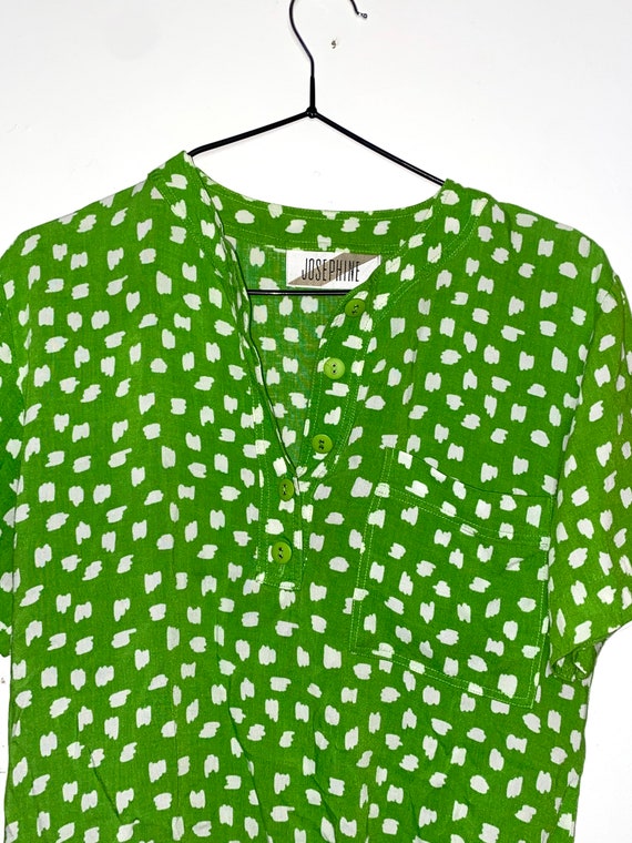 Vintage Lime Abstract Shirt - Retro Trendy Lime G… - image 5