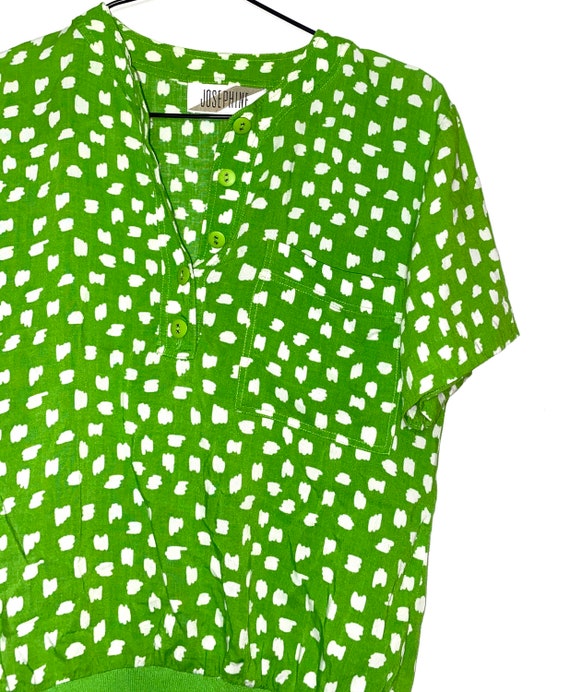 Vintage Lime Abstract Shirt - Retro Trendy Lime G… - image 2