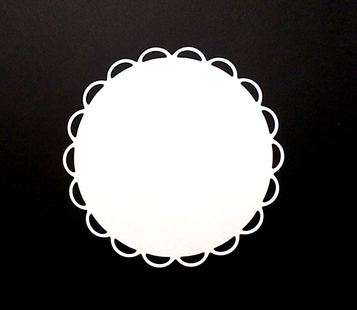 4 Large Scallop Circle Paper Die Cuts Choose Color Cardstock Etsy