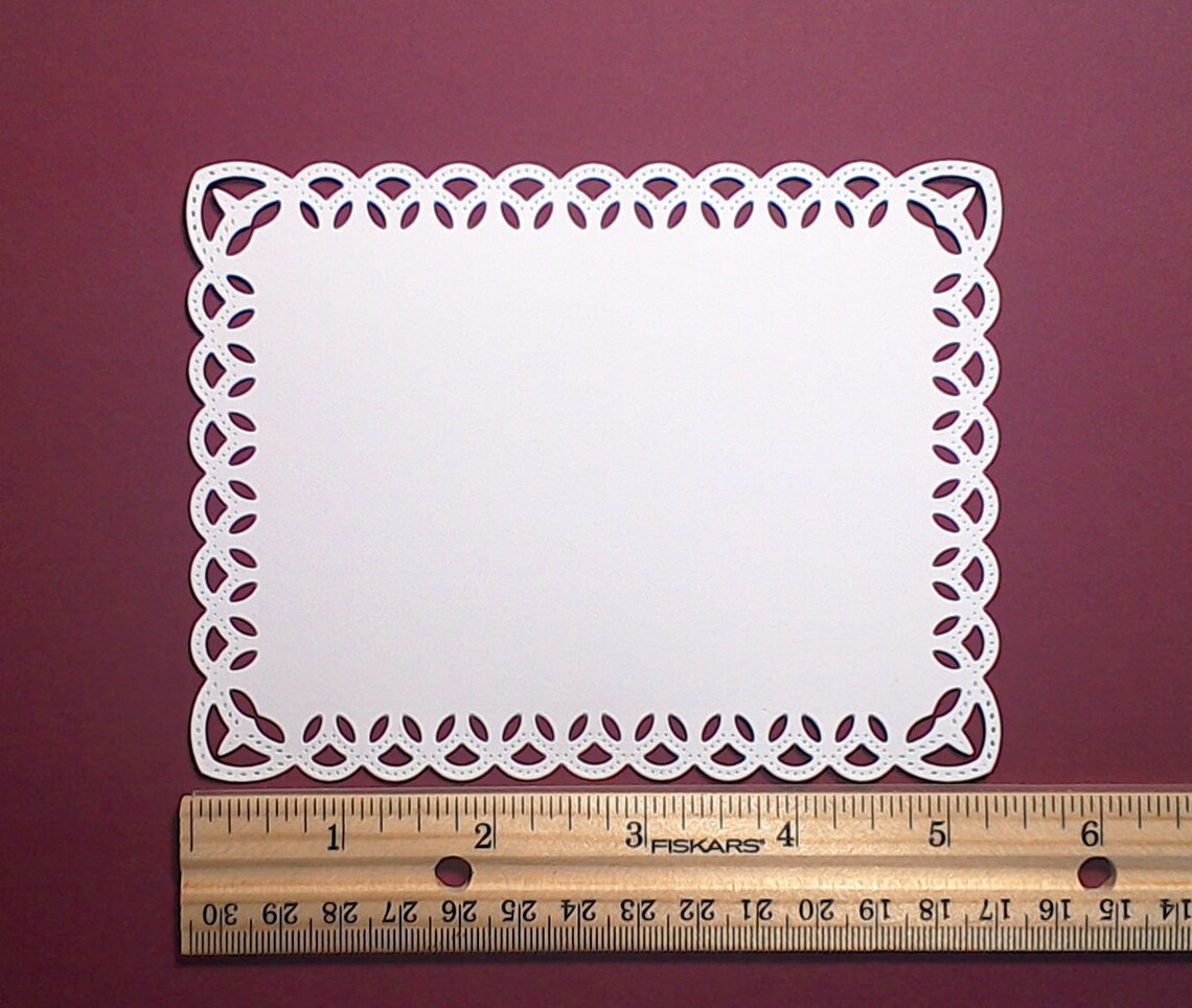 Xlarge Scallop Lace Rectangle Paper Die Cut Card Front Card Etsy