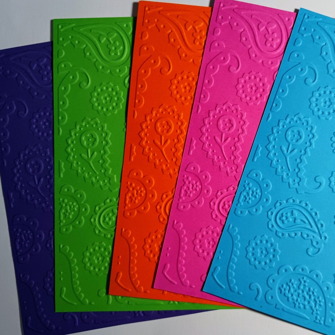 Cardstock Front DESTASH 5 Embossed Paisley Card Front, Card Topper, Cardstock Paper ...