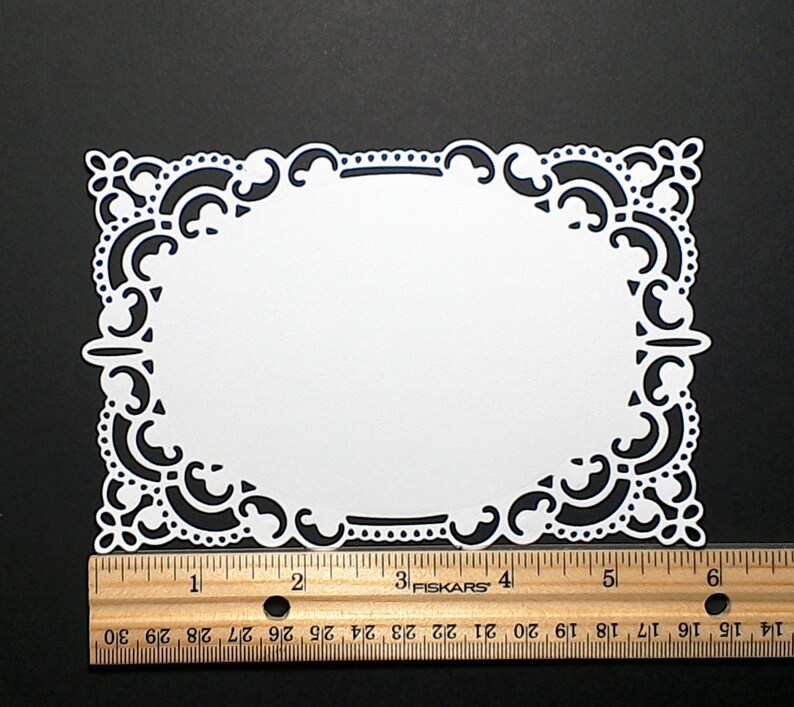 4 Large Lace Rectangle Paper Cuts 5 7 8 Frame Mat Image 0 1