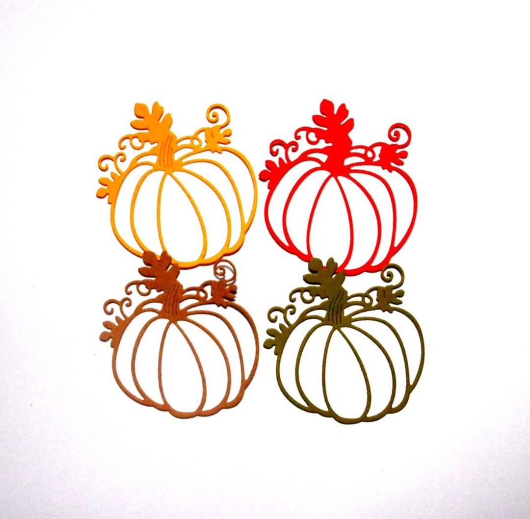 12 Fall Pumpkin Paper Die Cuts Thanksgiving Fall Season Scrapbook Card ...