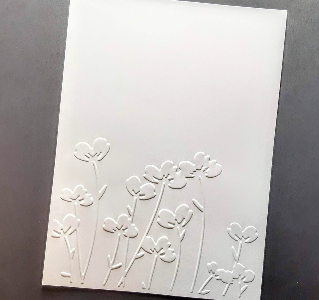 Cardstock Front 8 Embossed Flower Card Front, Card Topper, Cardstock Paper Sheet ...