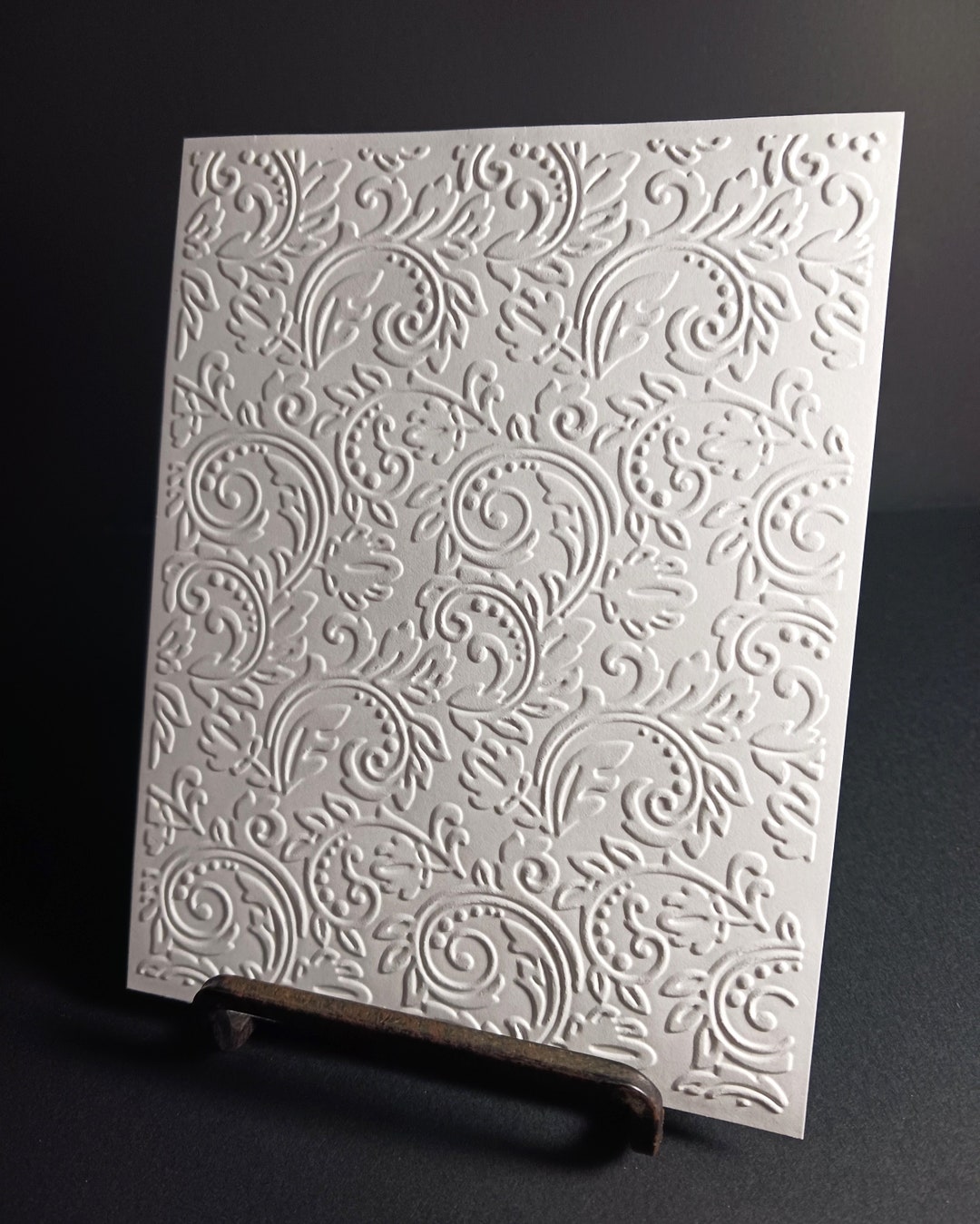 Cardstock Front 8 Embossed Flourish Card Front, Card Topper, Cardstock Paper Sheet ...