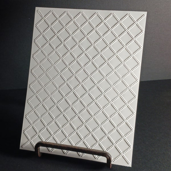 Embossed Diamond Squares Card Front, Card Topper, Cardstock Paper Sheet, Scrapbooking, Card Making, Background Sheet