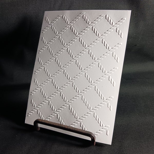 Embossed Rope Lattice White Card Front, Card Topper, Cardstock Paper Sheet, Scrapbooking, Card Making, Background Sheet