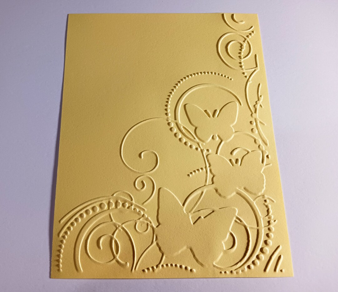 Embossed Butterfly & Swirls Card Front Card Topper Cardstock Etsy