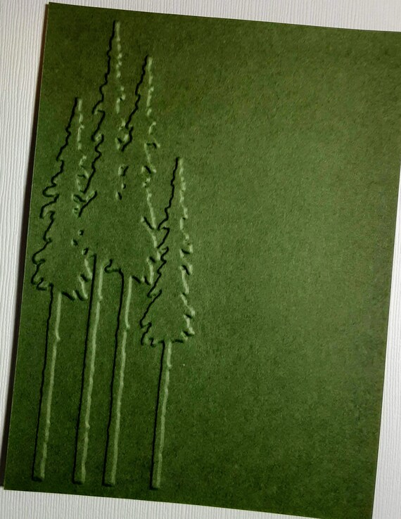 Embossed Trees Card Front Card Topper Cardstock Paper Sheet Etsy