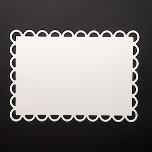 6 Scallop Rectangle Paper Die Cut Card Front, Card Topper, Scrapbooking, Card Making