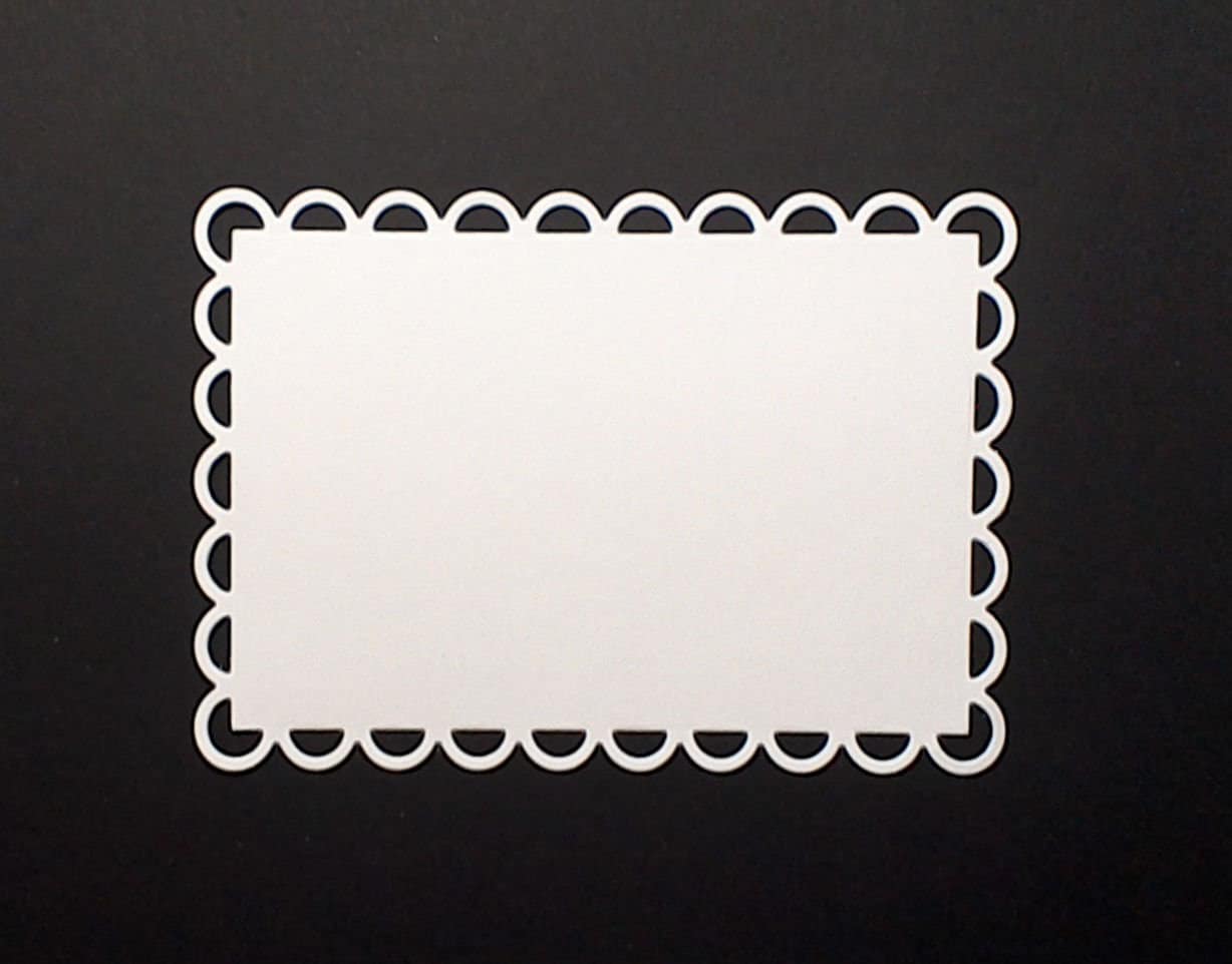 Scalloped Border Rectangle - How To Cut Vintage Postcard Scalloped Edges