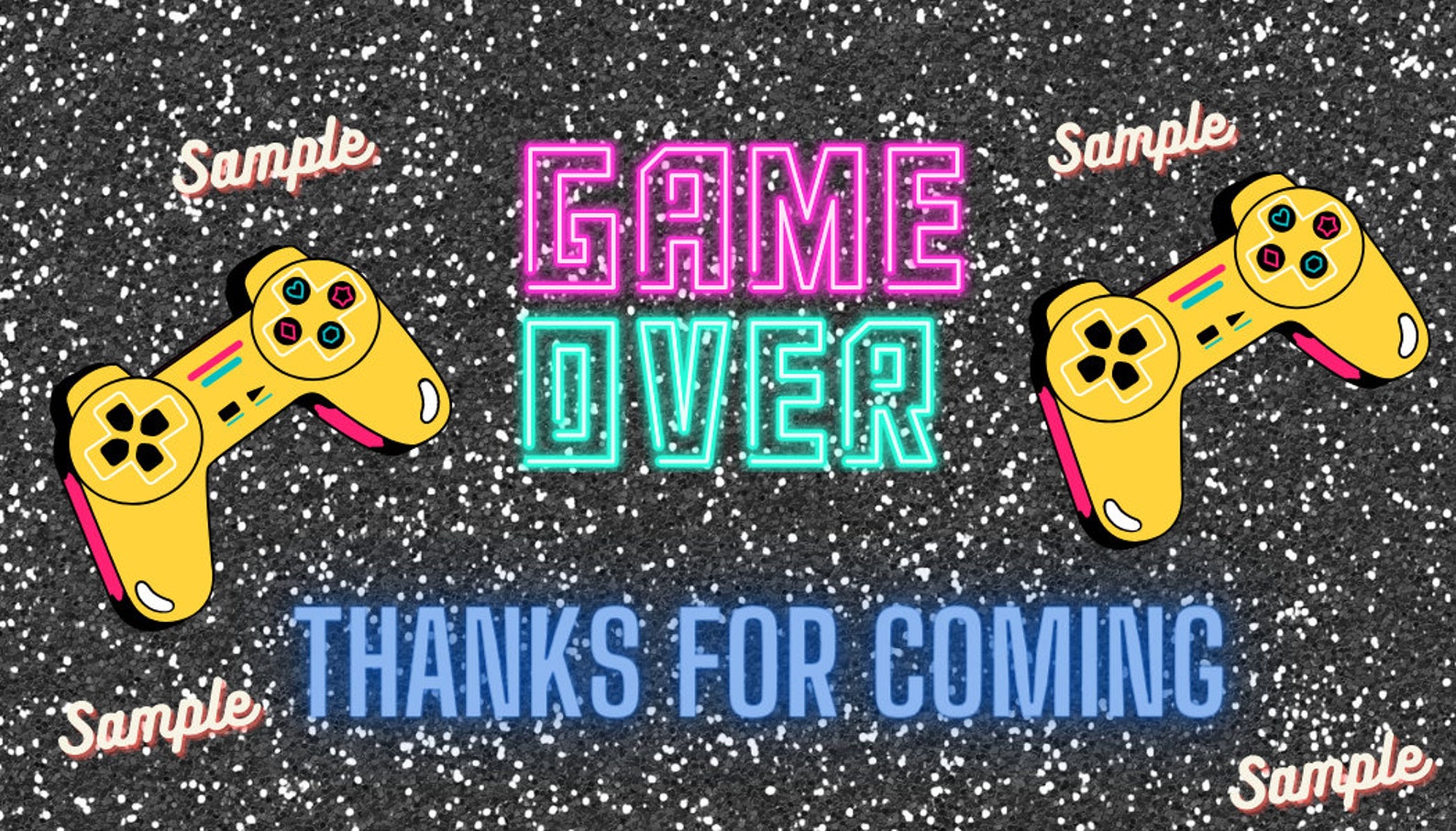 Game Over Birthday Thank You Tags Printable-loot Bag Tag - Etsy