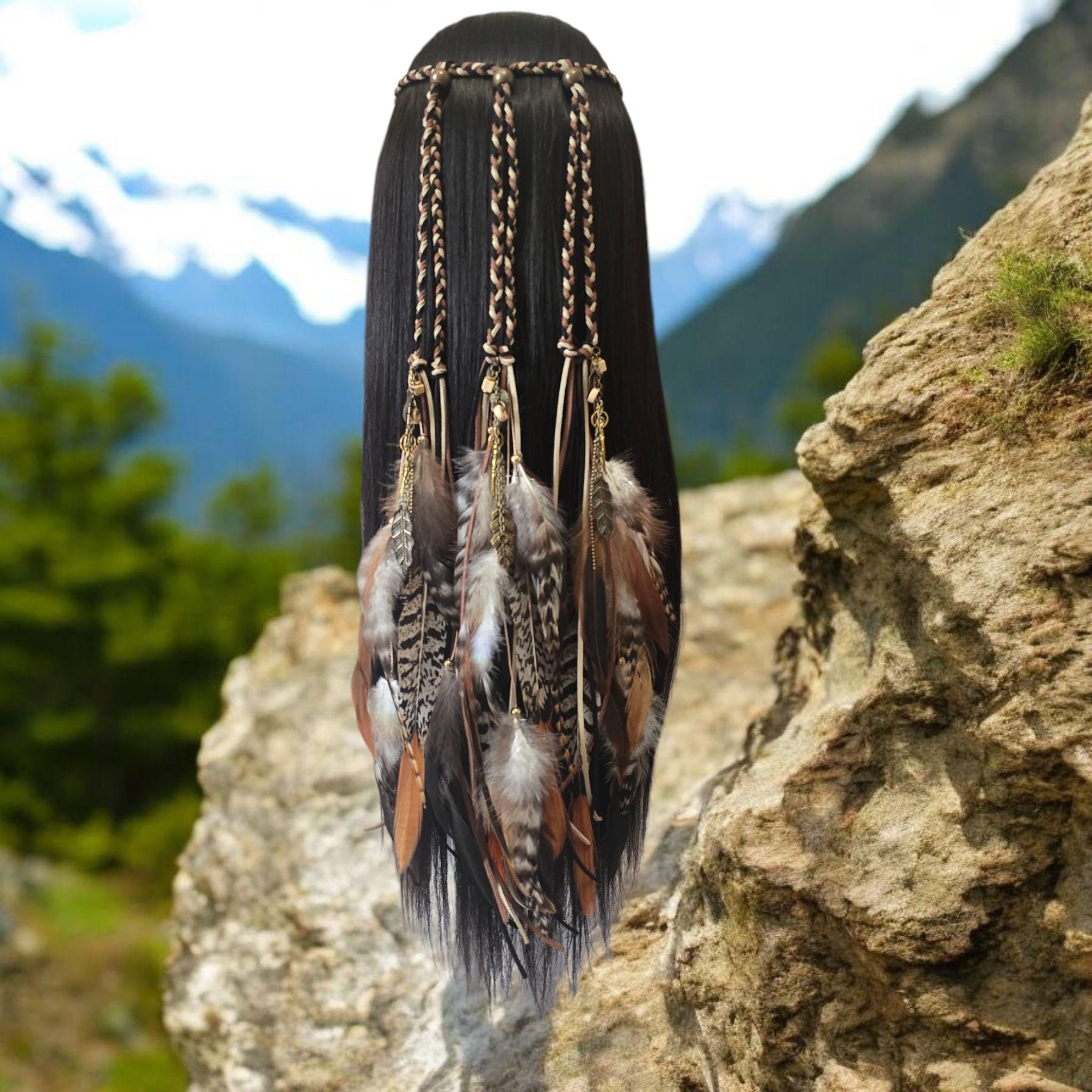 Boho Feather Braided Headband, Adjustable Amazon.com : XunYee 3 Pack Feather Hair Clips 1 Boho Feather  main image 3