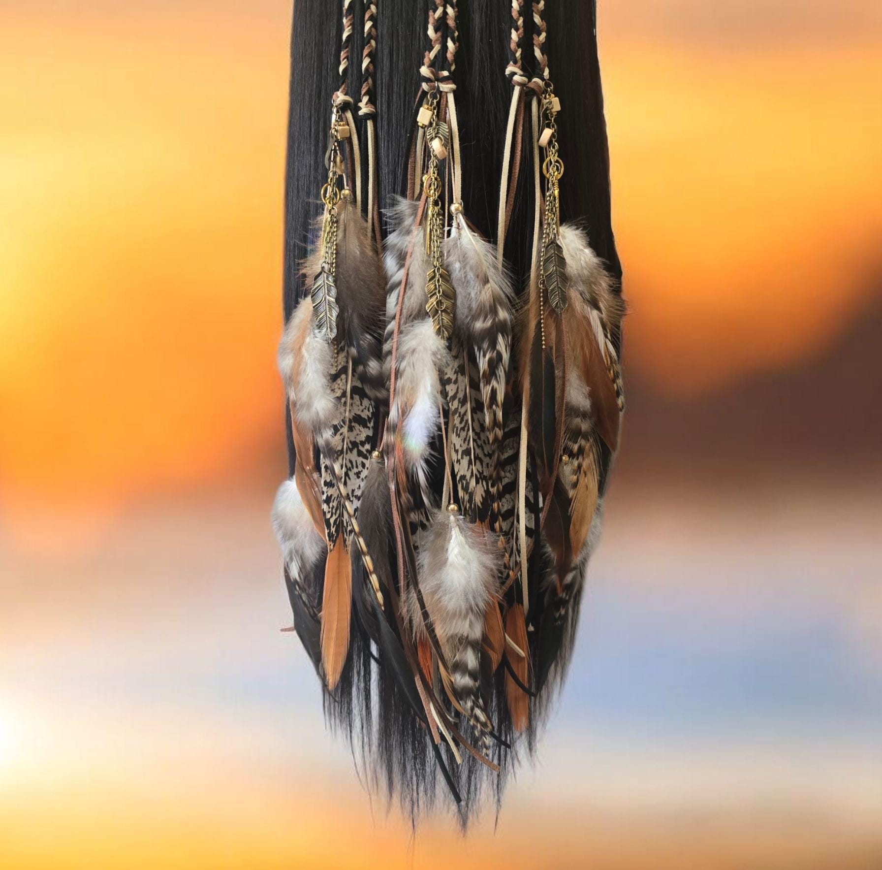 Boho Feather Braided Headband, Adjustable Amazon.com : XunYee 3 Pack Feather Hair Clips 1 Boho Feather  main image 4